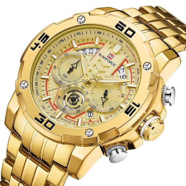 

wristwatches naviforce men's clock fashion business waterproof resistant luminous male auto date quartz 2021, Slivery;brown
