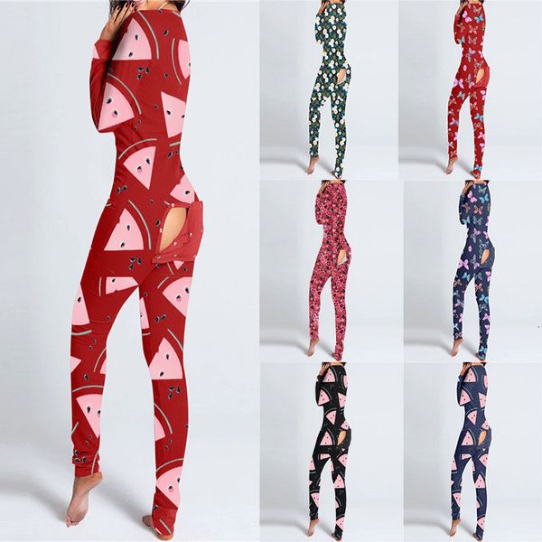 

women's & fashion pajamas autumn jumpsuits bodysuit workout button skinny onesies one piece printed long sleeve pants v-neck rompers, Black;white