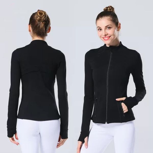 2021 autunno inverno nuova giacca con cerniera da donna ad asciugatura rapida tuta da yoga manica lunga foro per il pollice allenamento da corsa cappotto fitness S-XXXL