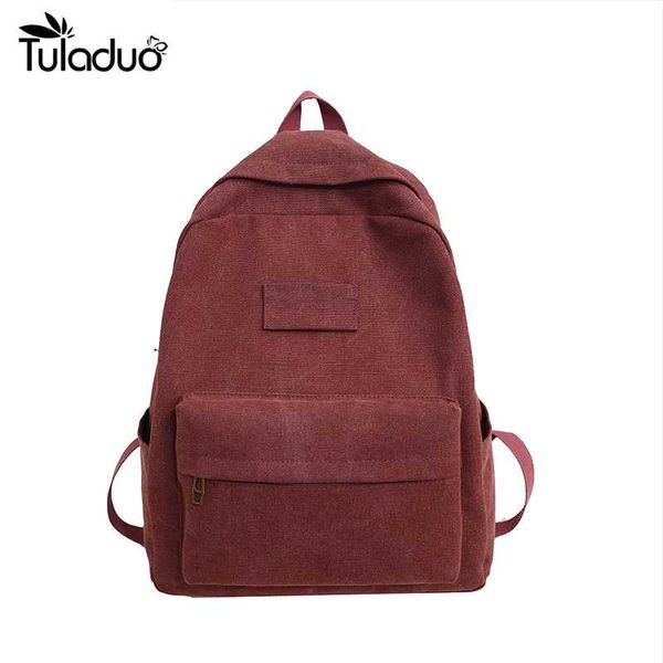 

backpack 2021 simple classic desgin canvas solid for teenagers fashion travel book bag