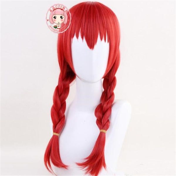 

party masks anime amano miu off blend s red braids ladies cosplay wig a808