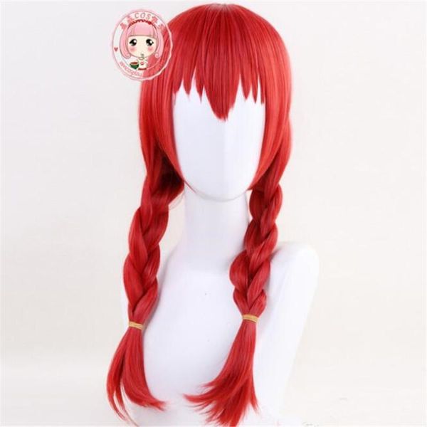 Parti Maskeleri Anime Amano Miu Off Blend S Red Braids Ladies Cosplay Wig A808