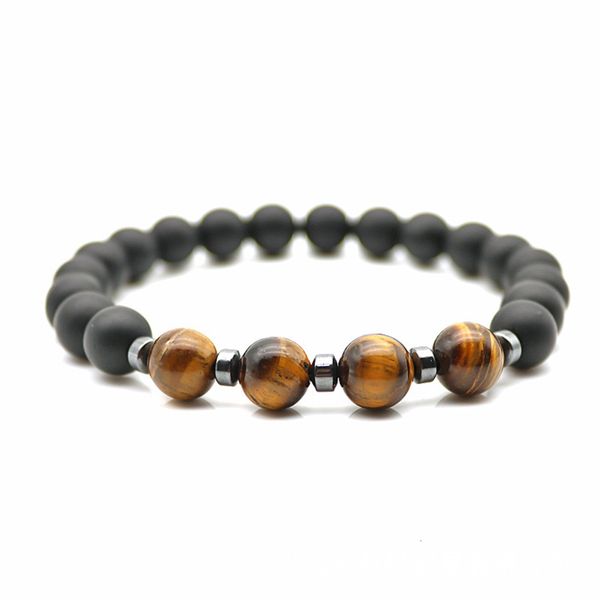 

magnet black frosted stone natural tiger eye bracelet for men and women