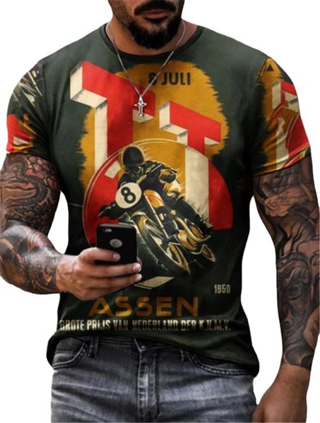 

punk style 3d printed t-shirt visual impact party shirt punk gothic round neck high-quality american muscle style short sleeves, White;black