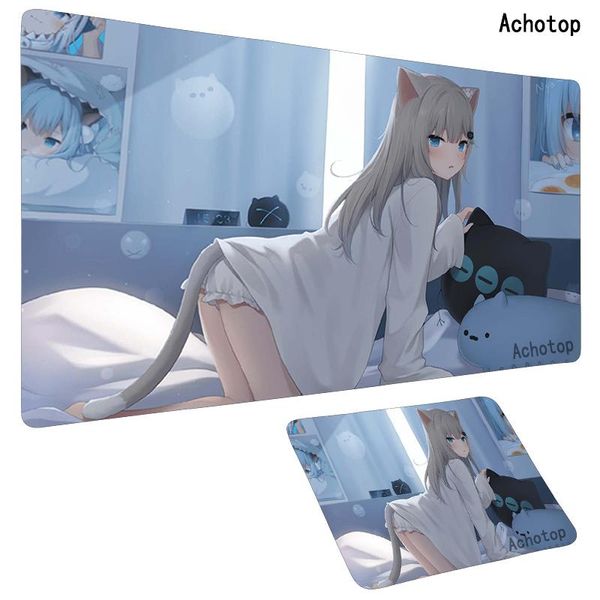 

mouse pads & wrist rests cat girl woman cosplay pad gamer keyboard lapmat gaming xl anime mousepad creative carpet rug