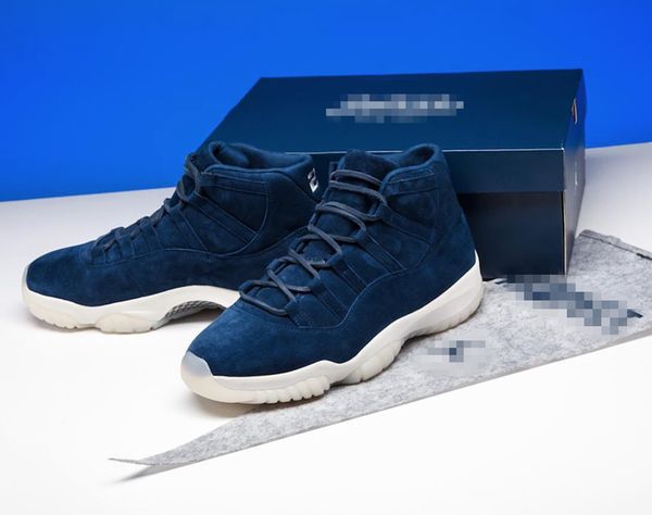 

jumpman 11 retro shoes navy suede high basketball sneakers flight xi women mens gym training with original box accessories fast ship