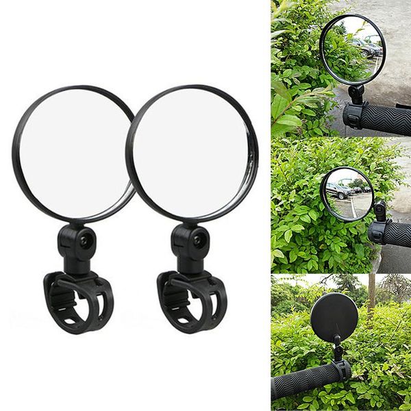 

bike groupsets 2/1 pcs 3rotation bicycle rear view mirror cycling wide range back sight reflector adjustable left right mtb mirrors