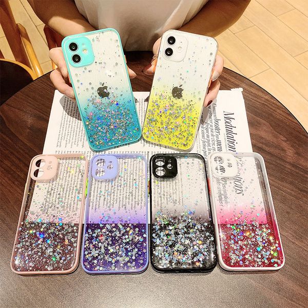 

lx brand gradient glitter sequins phone case for xiaomi redmi note 10 9 8 pro 9t 9s phone case for redmi 9 k40 9t 8 9c 9a 8a 9at
