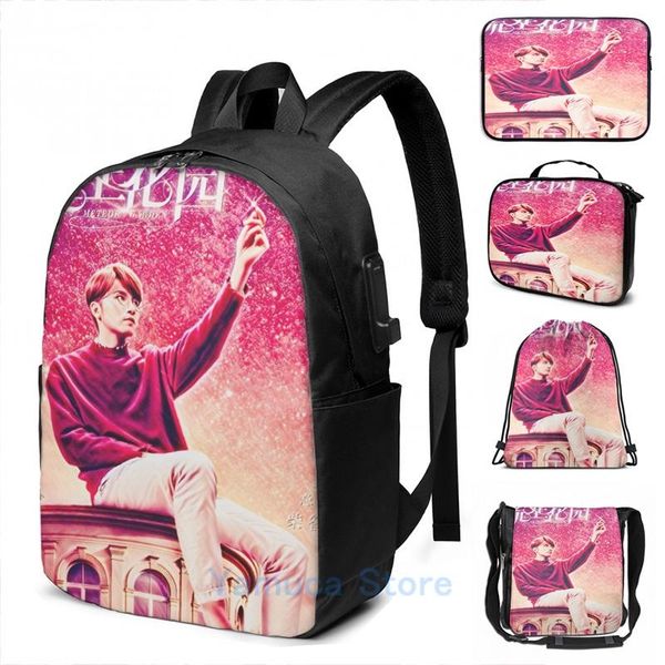 

backpack funny graphic print xi men meteor garden usb charge school bags women bag travel laptop