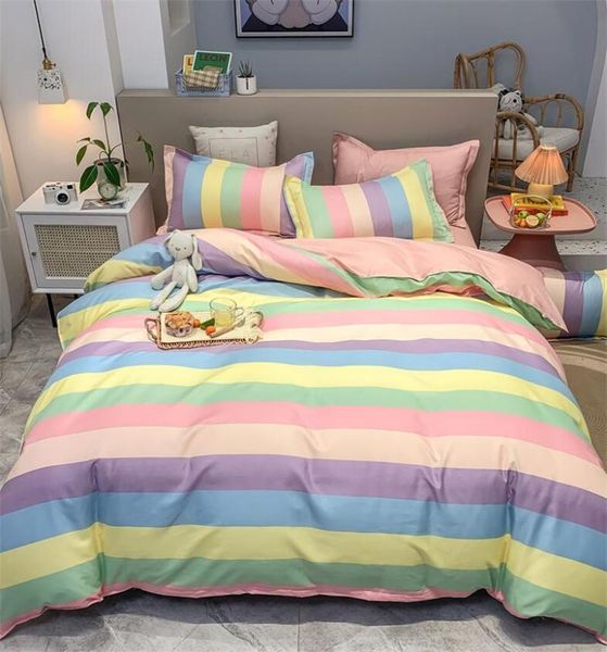 

bedding sets rainbow set cartoon printed bed linen sheet kids childs 4in1 3in1 bedsheet with duvet cover pillowcase all season