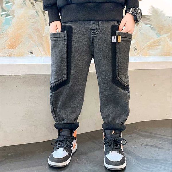 Pantaloni per bambini per ragazzi Demin Pant Lettere Autunno Jeans per bambini Abbigliamento casual Abbigliamento per adolescenti 4 6 8 12 14 anni 211102