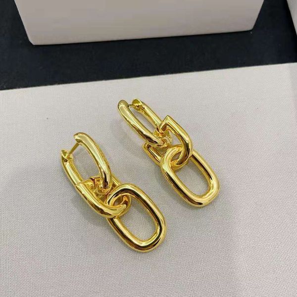 

Bajia / Paris gold double ring earrings for women, Golden