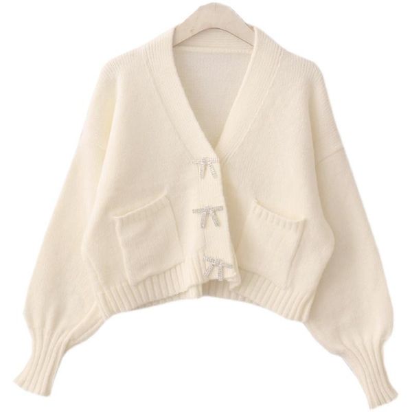 

women's knits & tees fall 2021 women selling crop sweater cardigan cropped korean fashion netred casual knitted ladies bfy1017, White