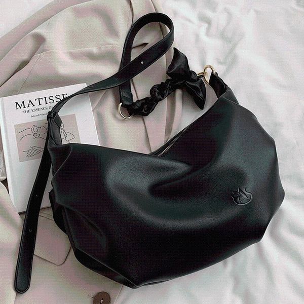 

totes vintage crossbody bags for women soft leather shoulder female messenger bag with ribbon luxury handbags hobos sac