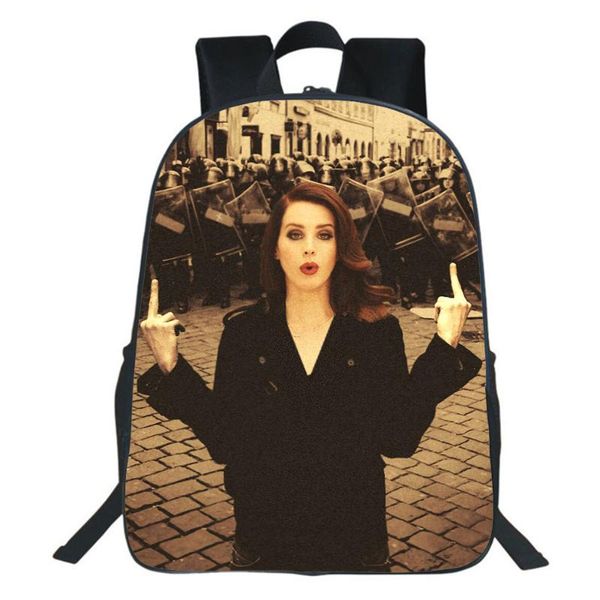 

backpack singer lana del rey fashion cartoon knapsack zipper pack casual boy girl bag student school mochila