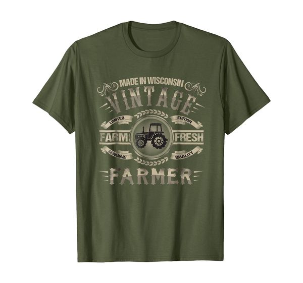 

vintage wisconsin farmer t-shirt, White;black