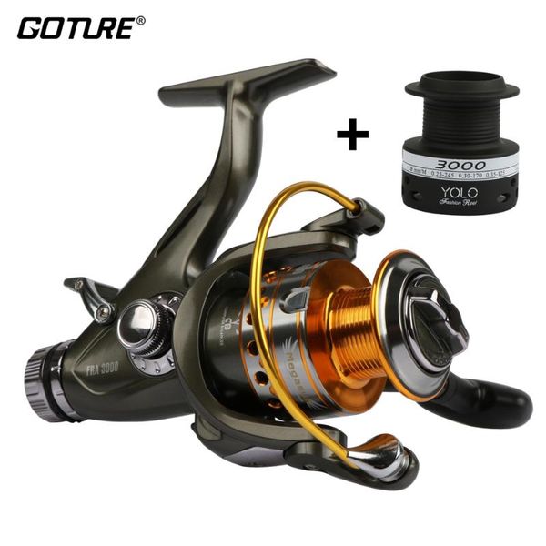 

goture 10bb carp reel 5.1:1feeder metal spinning fishing 3000-6000 front and rear drag system sea reel+extra spool baitcasting reels