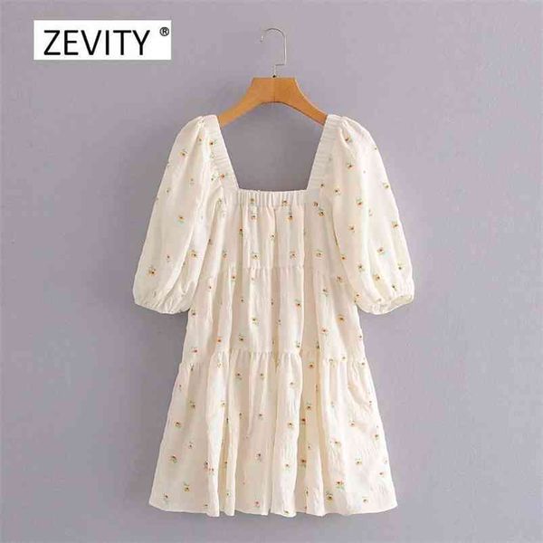 

women lantern sleeve floral print pleats cake mini dress chic female square collar elastic casual vestidos party dresses ds4093 210623, Black;gray