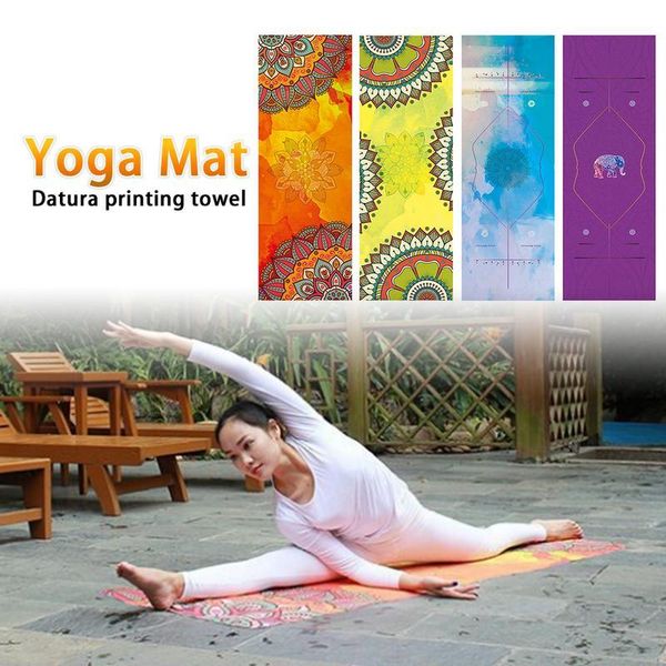 

yoga mats 2mm portable mat towel sports fitness non slip printed microfiber gym exercise pilates workout printing training blanket
