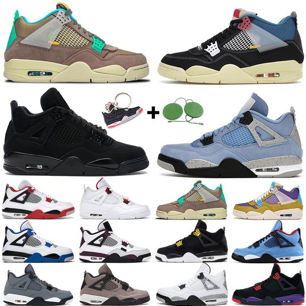 

men women basketball shoes 4 4s desert moss university blue white oreo taupe haze black cat bred metallic purple yellow mens trainers sports