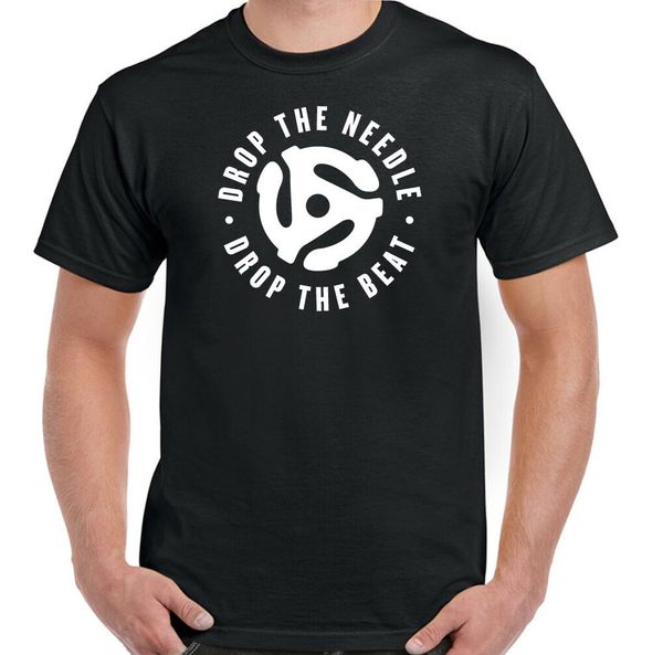 

northern soul t-shirt mens vinyl record label turntable decks dj drop the needle, White;black