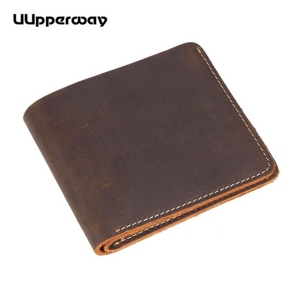 

wallets sale crazy horse leather men vintage genuine for male holder thin purse short carteira, Red;black