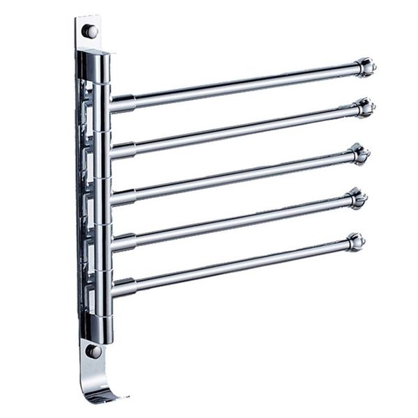 

towel bar holder swing rack wall-mounted with hooks 5 rotating hook racks