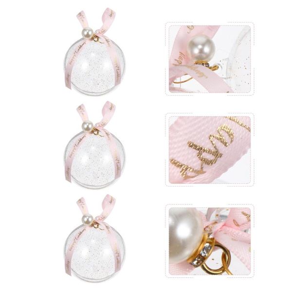 

gift wrap 3pcs clear crystal candy boxes round wedding wrapping