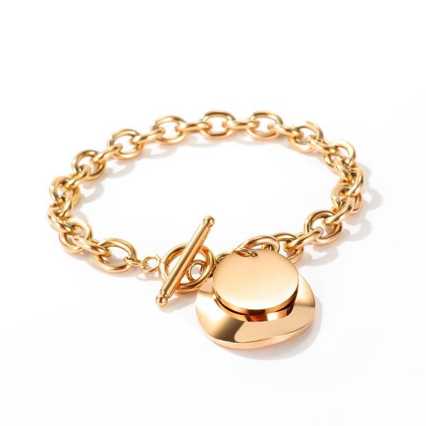 

bangle cl-186 european and american -selling stainless steel peach heart bracelet net celebrity with ot buckle love ladies titanium, Black