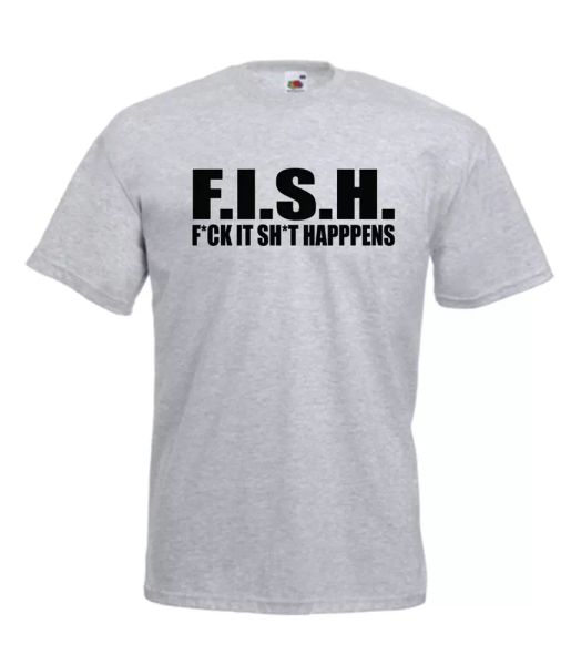 

fish siht happens xmas gift idea mens women t shirts multi-color s-2xl, White;black