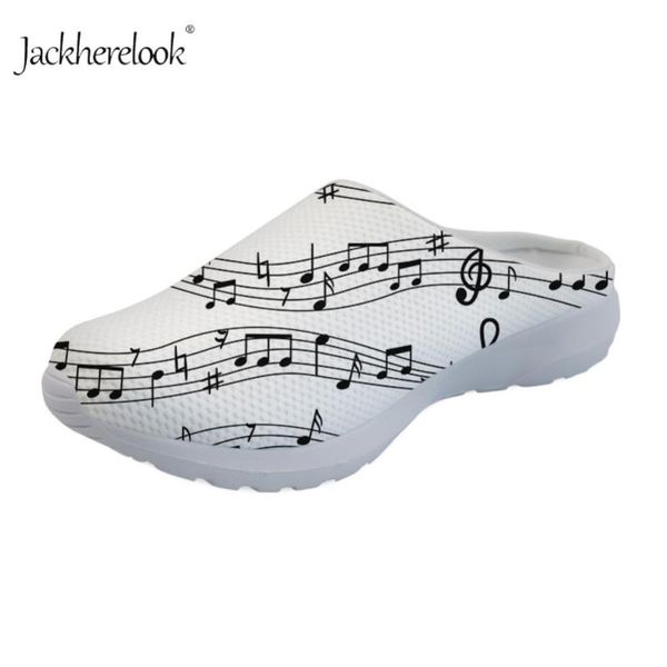 

jackherelook fashion sheet music notes print women mesh sandals plus size 35-45 female ladies summer beach shoes casual slippers, Black