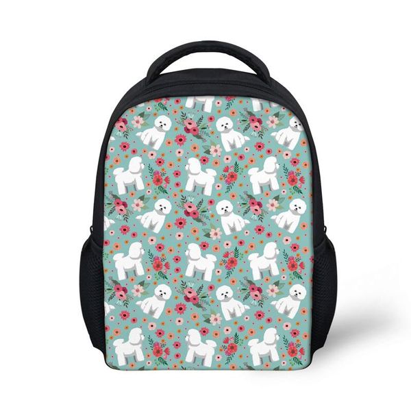 

school bags kids backpack girls bichon frise printing preppy schoolbag small book bag for kindergarten bagpack