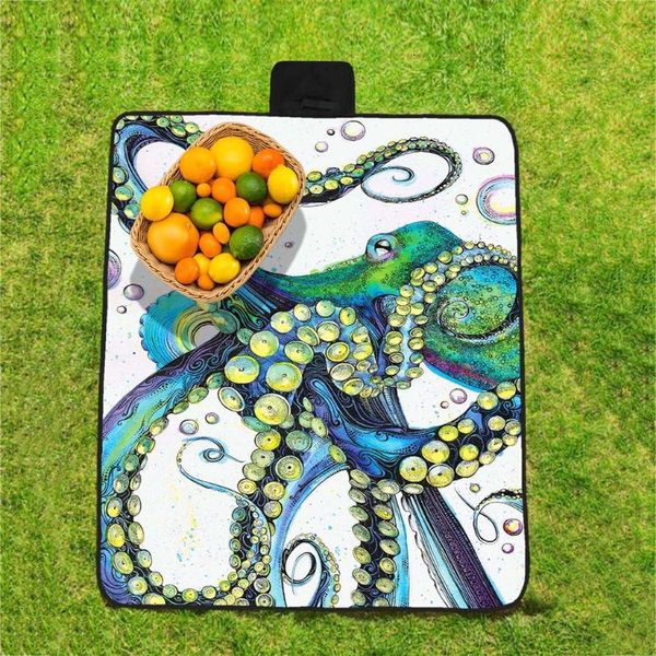 

handle design 3d digital printing full polyester oxford cloth picnic mat / beac foldable outdoor camping portable pads
