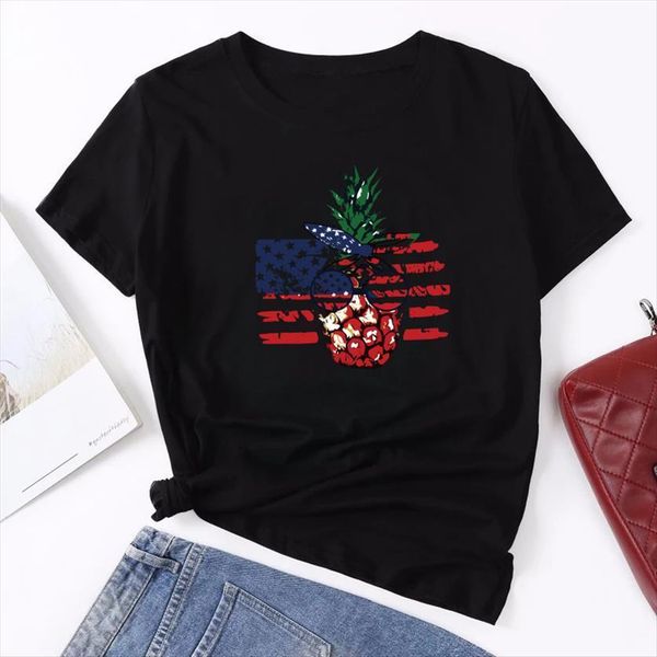 

hillbilly clothes abstract funny women t shirt aesthetic print leisure short sleeve o neck fruit tees, White