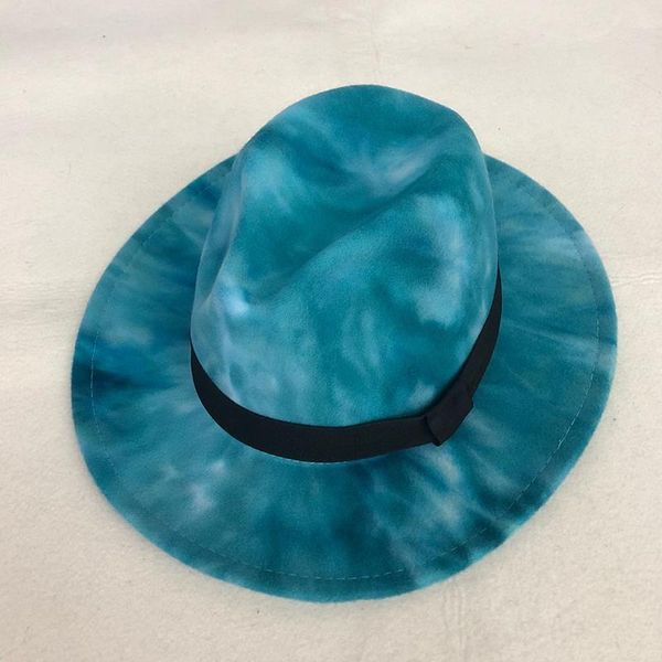 

wide brim hats brand zjbechahmu winter autumn imitation woolen women men ladies fedoras jazz hat european american round caps bowler, Blue;gray