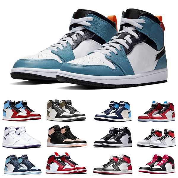 

jumpman 1s mens basketball shoes 1 unc fearless 2.0 twist dark mocha university blue black wolf grey hyper royal design pollen seafoam sport