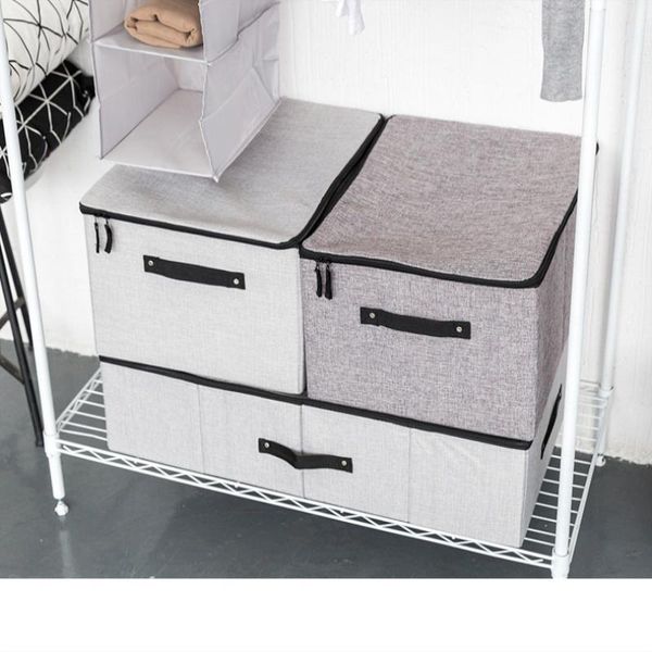 

storage drawers japan style closet organizer linen-like clothes box with zipper cover home wardrobe sweaters underwear boxes