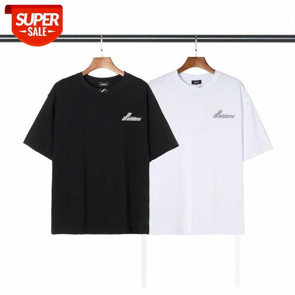 

streetwear men gaojie tide brand small logo round neck short-sleeved back printed letter t-shirt #iz3i, White;black