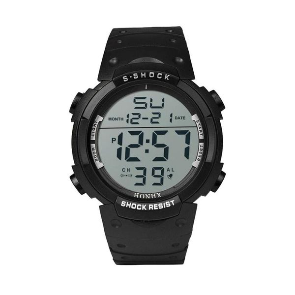

stylish waterproof men's boys lcd digital satch date rubber sport multifunctional electronic watch relogio masculino y30 wristwatches, Slivery;brown