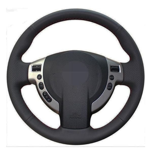 

steering wheel covers car cover black leather for qashqai 2007-2021 rogue x-trail 2008-2013 nv200 2009-2021 sentra 2007-2012