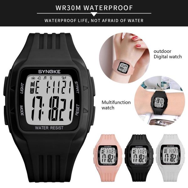 

sports multifunctional waterproof luminous watch men's watches digital smart for women wristwatches, Slivery;brown