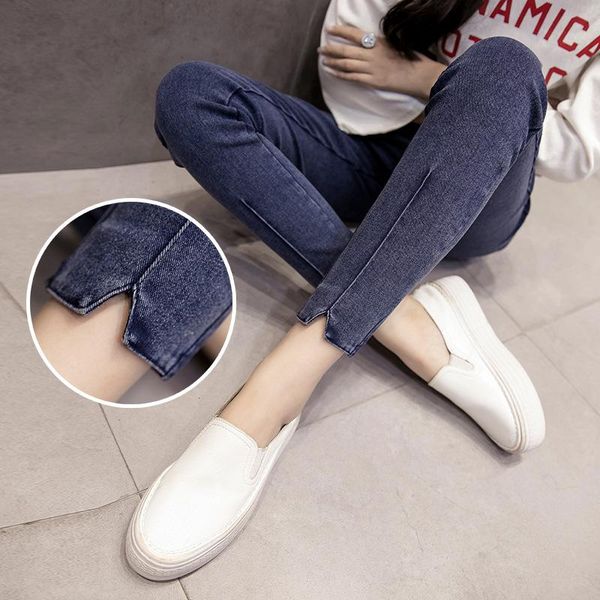 

maternity bottoms jeans elastic waist pregnant women pencil trousers stretch pants pregnancy clothes spring autumn skinny, White