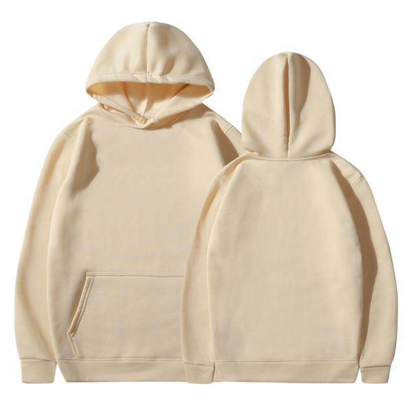 

men's hoodies 2021 spring and autumn fleece hoodie solid color blank sweater, Black