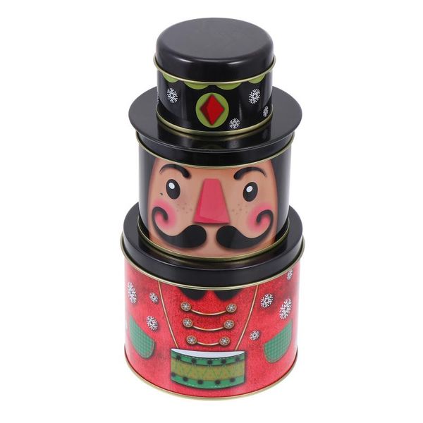 

gift wrap 1pc christmas tinplate jar candy box three layers