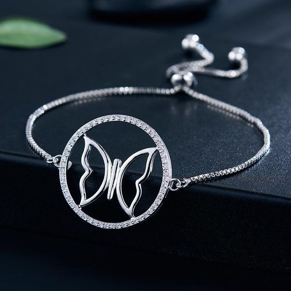 

charm bracelets butterfly for women adjustable link chain wrist bracelet luxury wedding jewelry copper femme, Golden;silver