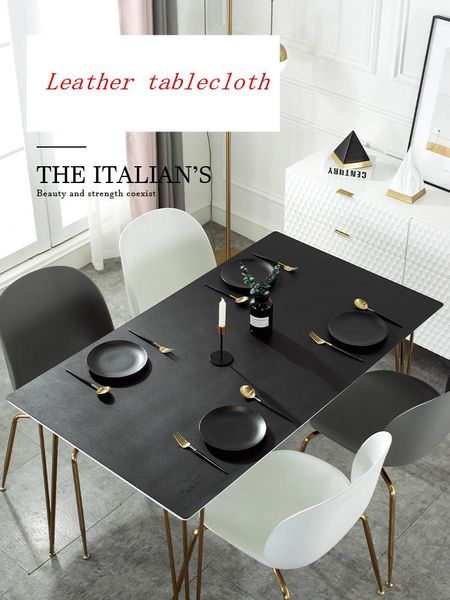

table cloth nordic odorless leather tablecloth pvc solid color waterproof mat heat-resistant protector cover pad customize