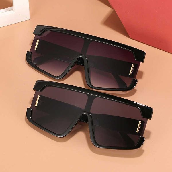 

fashion sunglasses frames meter style square nail women's color contrast personality one piece large frame, Black