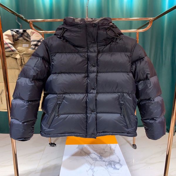 

mens autumn/winter new detachable sv hooded down ets nuptse et high-end hooded windproof waterproof thickened coat outdoor warm, Black