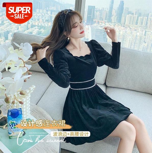 

[nuts] french niche design sense black short skirt ladies' temperament dress #i23a, Black;gray