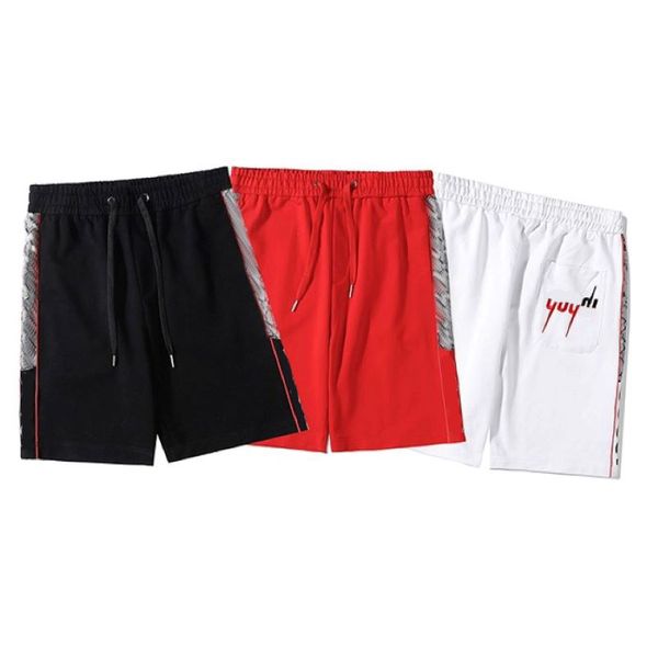

men's breathable shorts mens casual letter printing short-pant summer short boy fashion street short-pants three colors, White;black